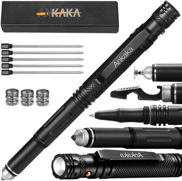 Durable Tactical Pen with Tungsten Tip, Flashlight & Survival Tools for Self Defense